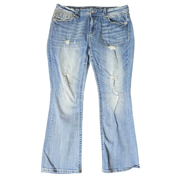 Miss Me Blue Jeans with Gold Embellishments - Picture 2 of 10